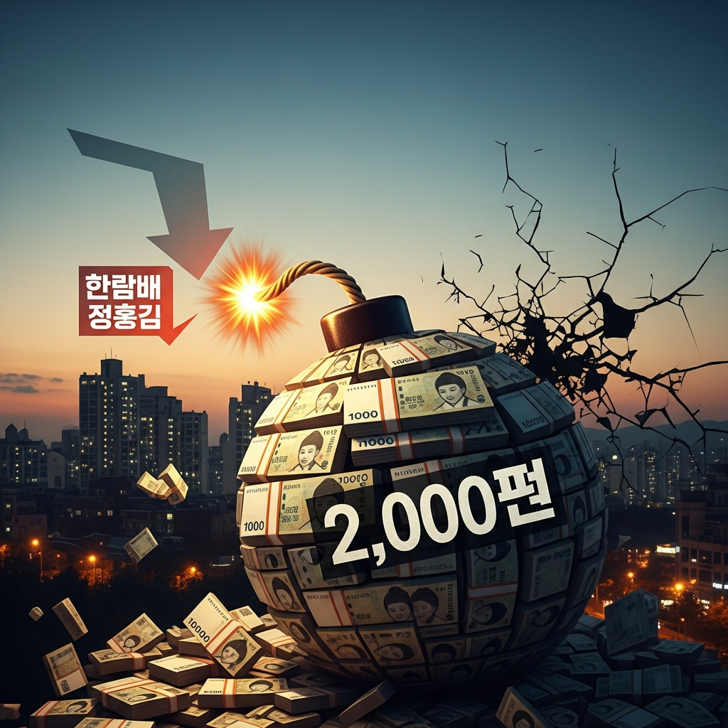 Illustration of 금리 인하가 부른 최악의 역설, 2,000조 가계부채의 충격적인 시한폭탄