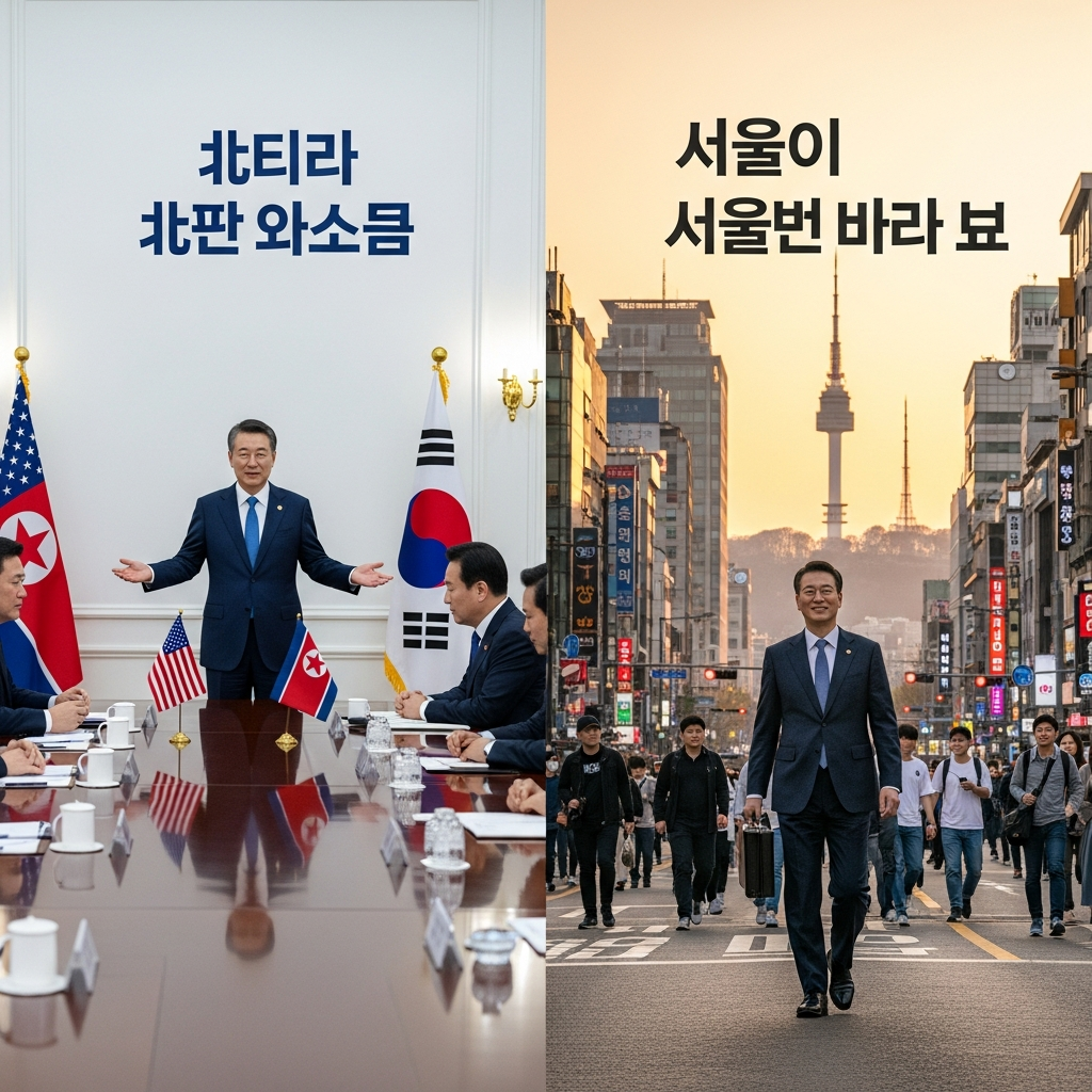 Illustration of 북미 정상회담 단독 공개: 서울의 성공적인 퍼실리테이터 복귀 전략