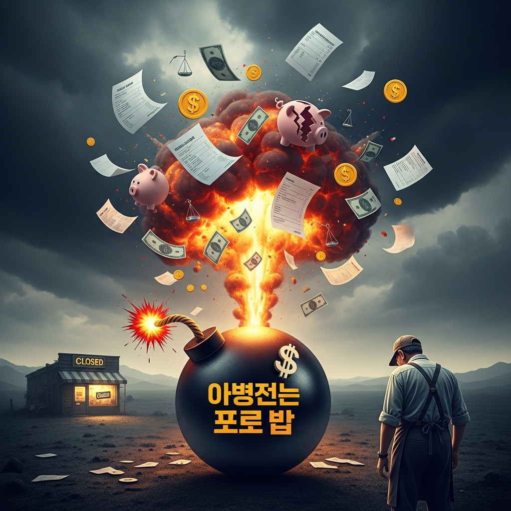 Illustration of 자영업 폐업, 충격적인 비용 폭탄과 최악의 소상공인 서바이벌 현실