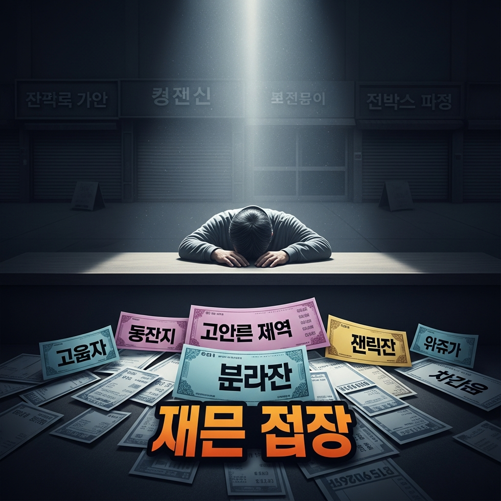 자영업 폐업, 충격적인 비용 폭탄과 최악의 소상공인 서바이 Illustration of 자영업 폐업, 충격적인 비용 폭탄과 최악의 소상공인 서바이벌 현실