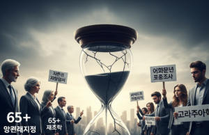 정년 연장 65세: 청년 일자리를 파괴하는 충격적인 최악의 세대 전쟁 Illustration of 정년 연장 65세: 청년 일자리를 파괴하는 충격적인 최악의 세대 전쟁