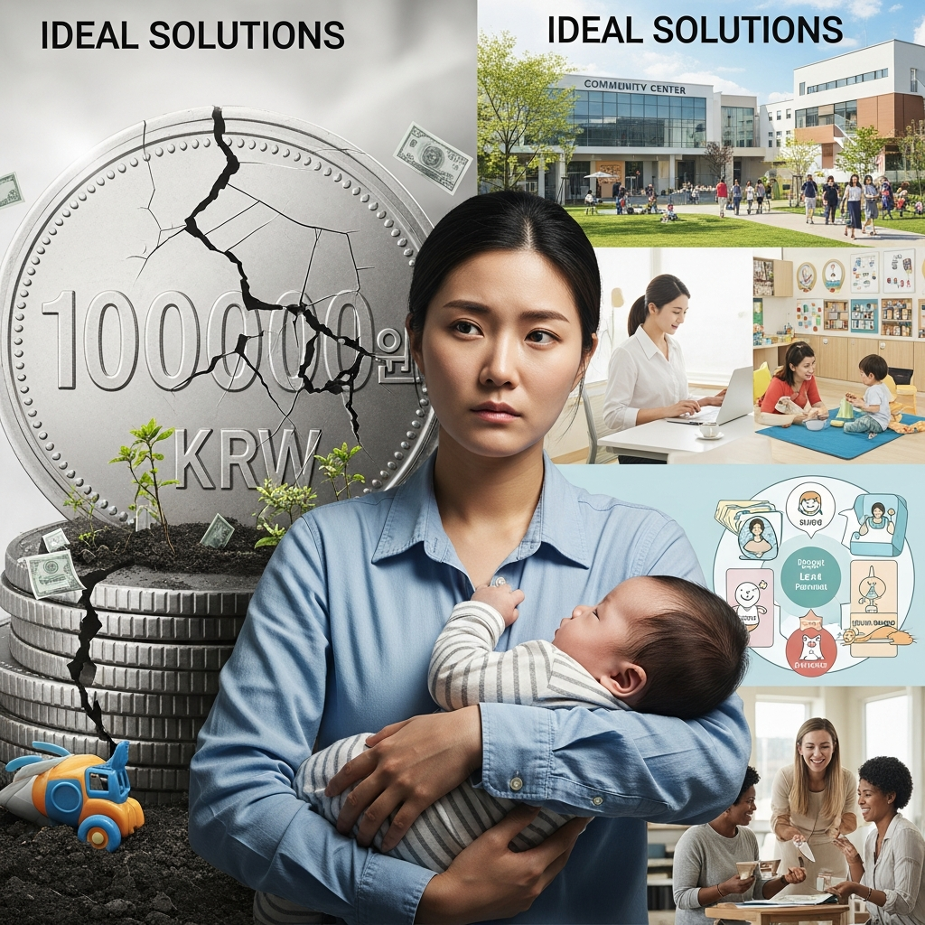 Illustration of 출산장려금 1억의 치명적인 한계, 엄마들이 바라는 완벽하고 강력한 해결책