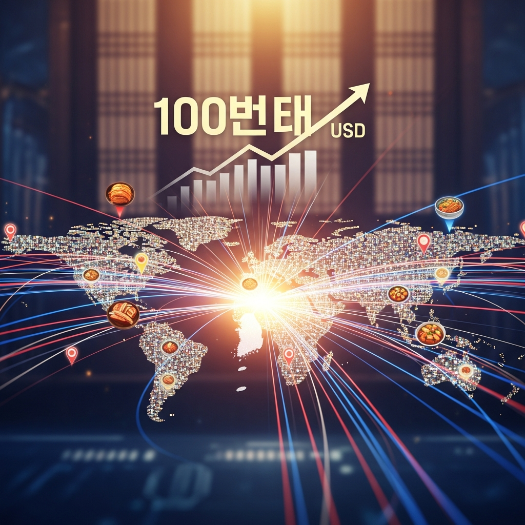 Illustration of K-푸드 수출 100억 달러, 내수 부진을 뚫는 압도적이고 완벽한 K-컬처의 힘